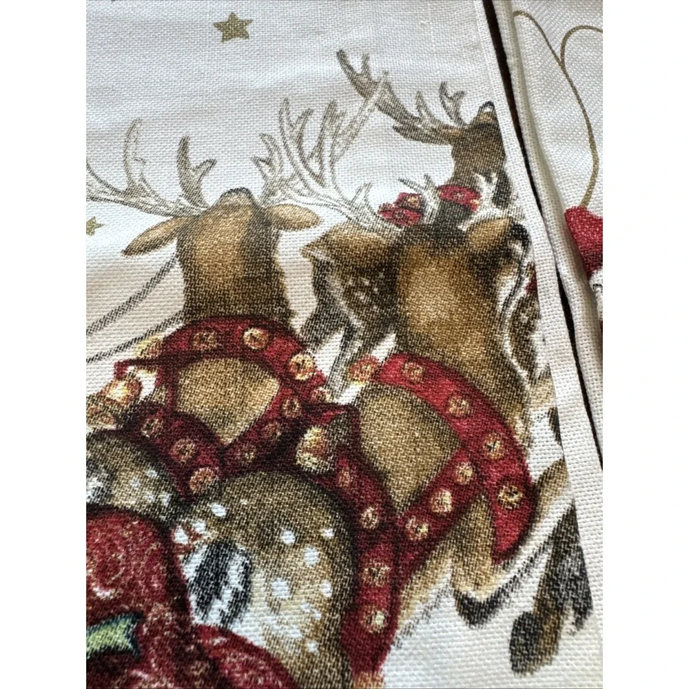 (2) Williams Sonoma Twas the Night Tea Towels~20